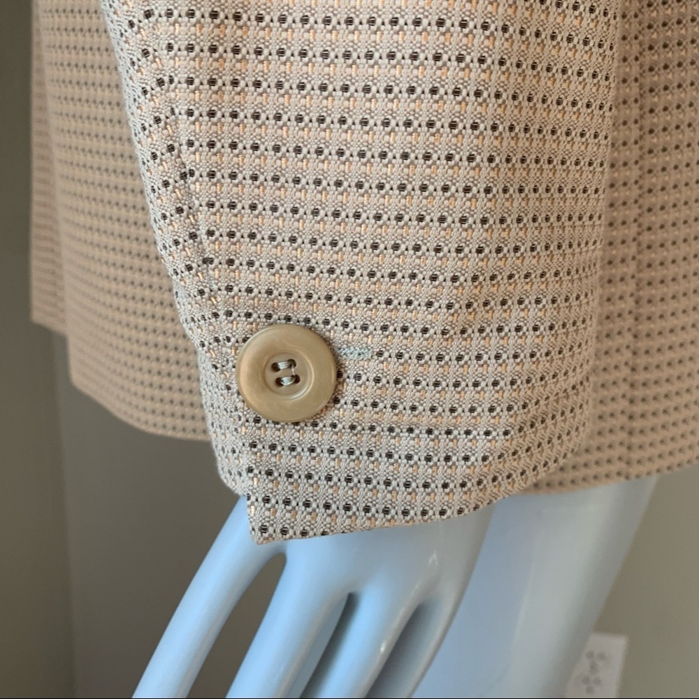 New ZANELLA Amanda Cotton Blend Woven Tan Blazer Made in Italy Career Tailored - Picture 9 of 15